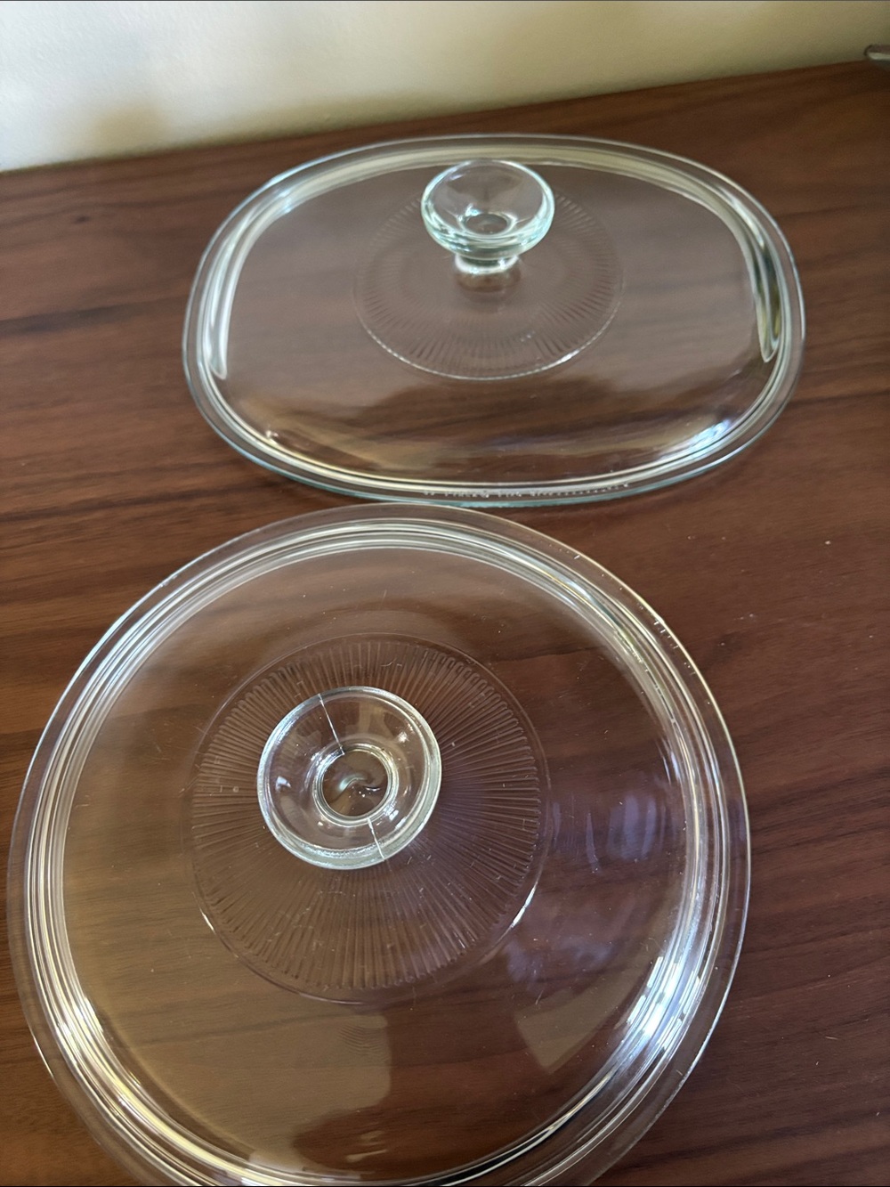 Replacement Pyrex glass casserole lid - Round and Oval
